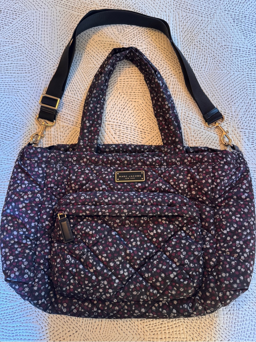 Marc Jacobs Black Quilted Floral matching set w/Tote & mini backpack